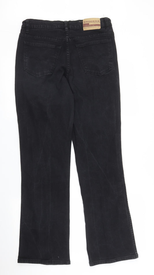 Mens UK Size 16 Brooks Regular Fit Bootcut Black Jeans
