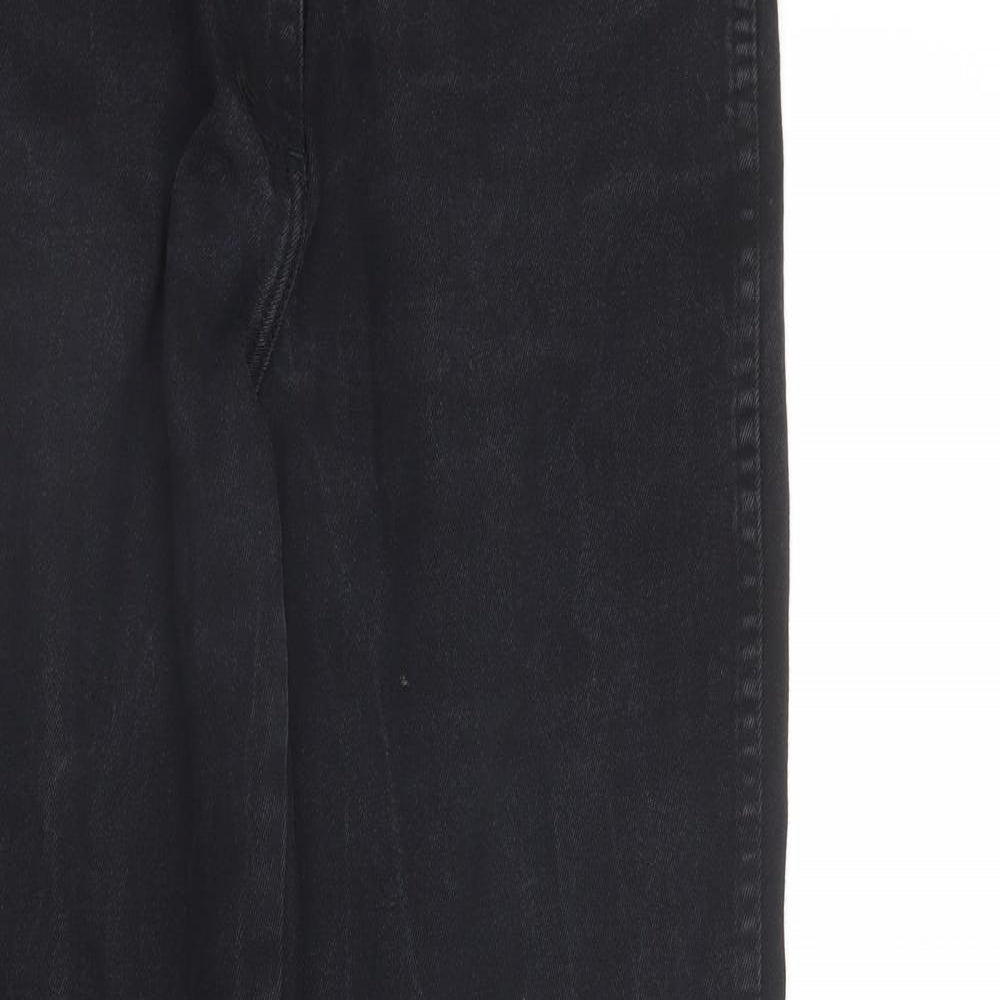 Mens UK Size 16 Brooks Regular Fit Bootcut Black Jeans