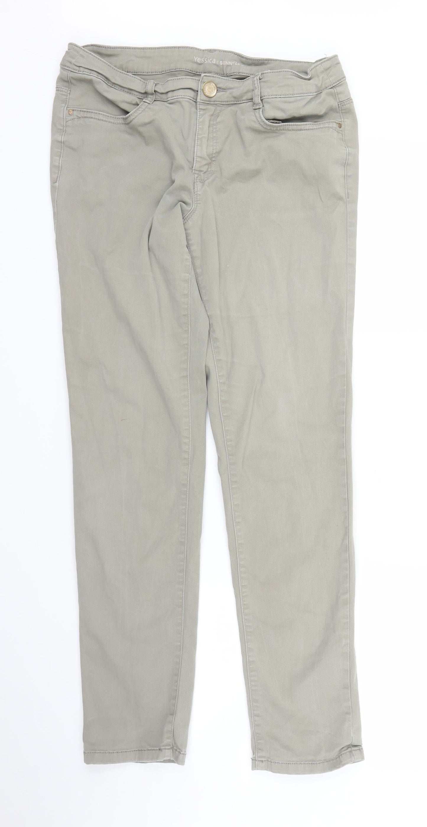 Yessica Womens Green  Denim Skinny Jeans Size 10 L29 in