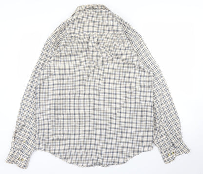 Mens UK Size M County Beige  Button-Up Long Sleeve Casual Shirt