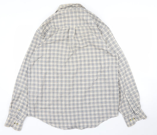 Mens UK Size M County Beige  Button-Up Long Sleeve Casual Shirt
