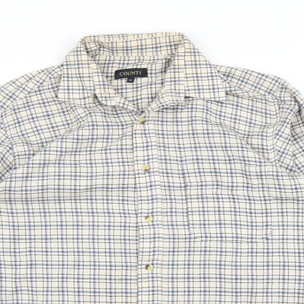 Mens UK Size M County Beige  Button-Up Long Sleeve Casual Shirt