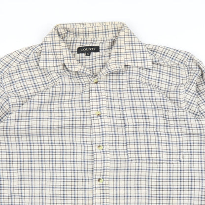Mens UK Size M County Beige  Button-Up Long Sleeve Casual Shirt