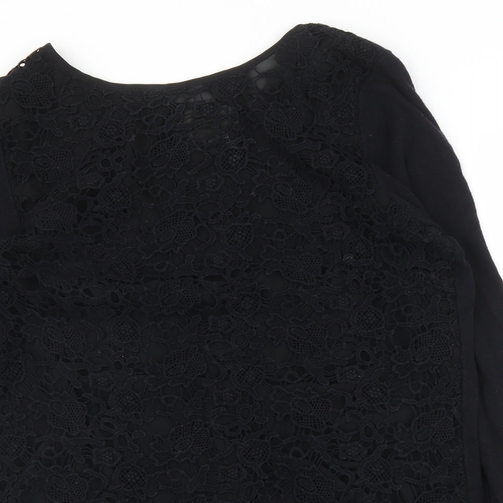 Womens UK Size 10 NEXT Black Basic Blouse