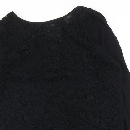 Womens UK Size 10 NEXT Black Basic Blouse