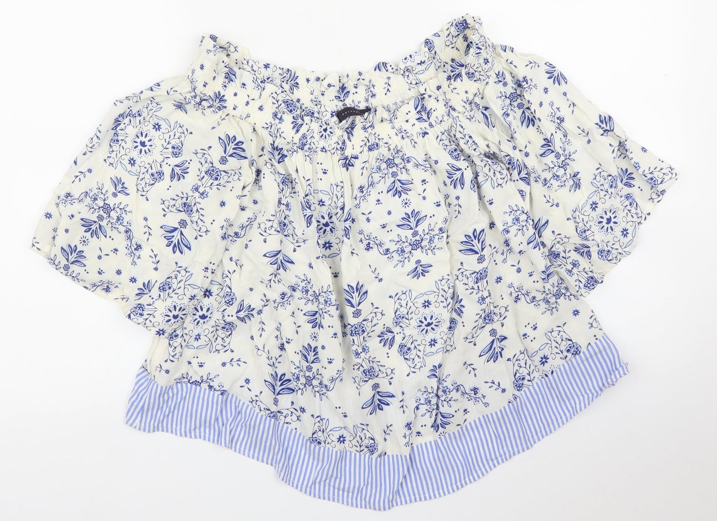 M&S Womens Blue Floral  Basic Blouse Size 8