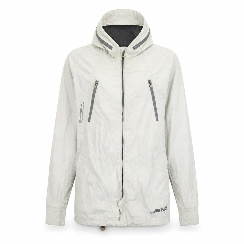 Front view of eienzini women’s beige jacket coat, size M