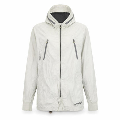 Front view of eienzini women’s beige jacket coat, size M