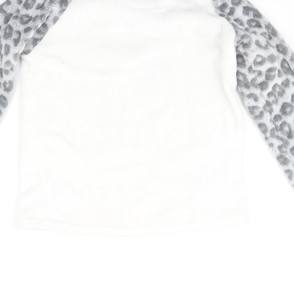 Primark Girls White Animal Print  Top Pyjama Top Size 10-11 Years  - sleep top