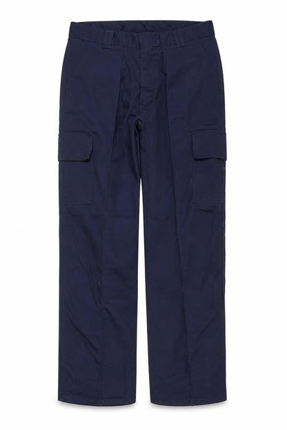Front view of Uneek women’s blue trousers, size UK 34, in, 29-inch leg