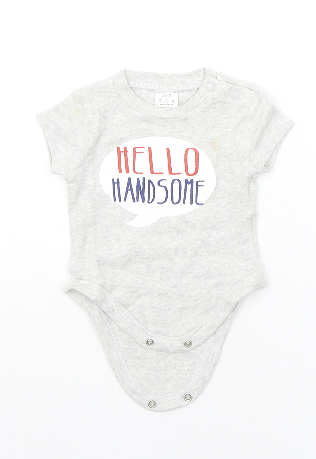 F&F Baby Grey   Babygrow One-Piece Size 0-3 Months