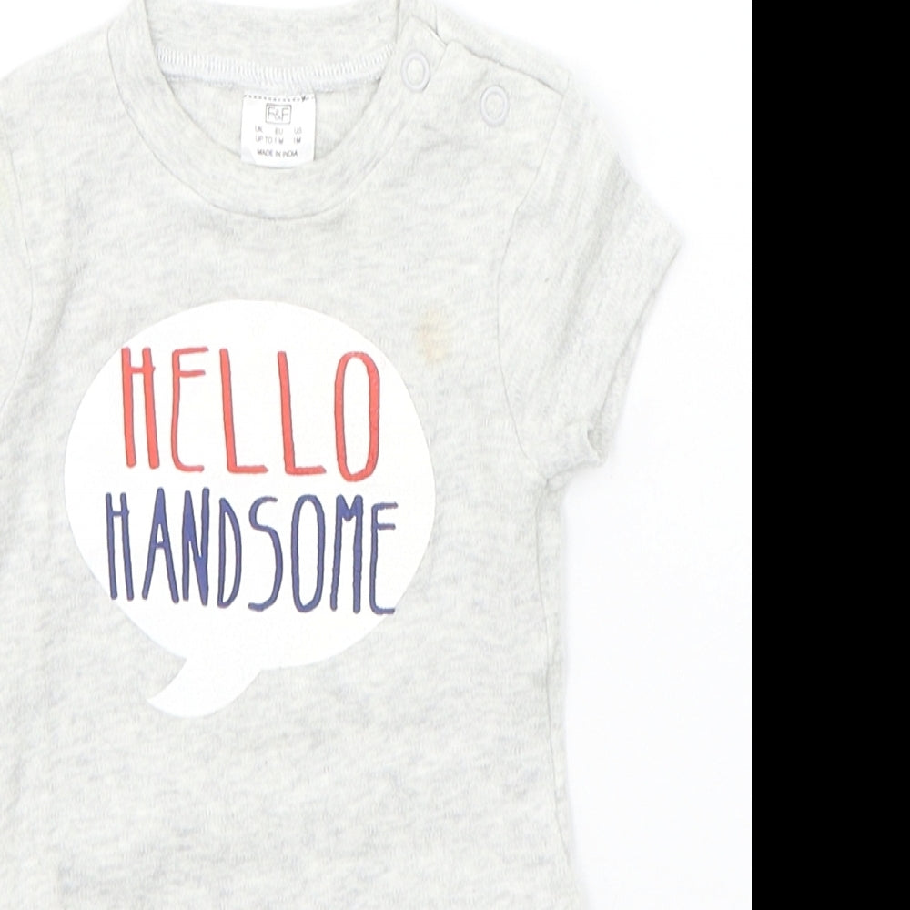 F&F Baby Grey   Babygrow One-Piece Size 0-3 Months