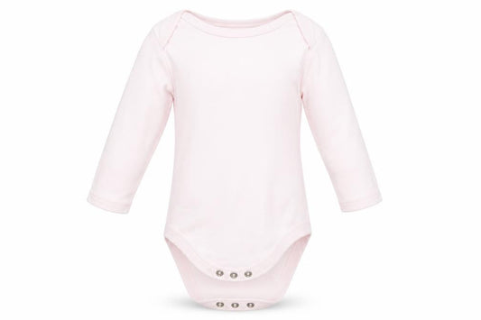 Front view of F&F Baby Pink Babygrow One-Piece, size 12-18, Months