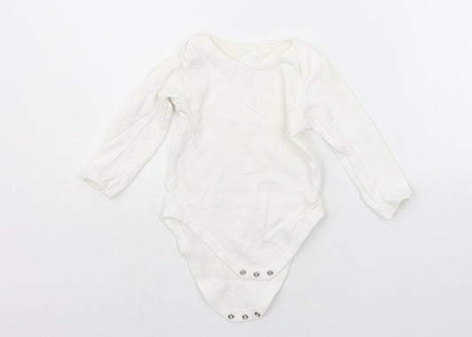 Front view of George Baby White Ikat Babygrow One-Piece, size 12-18, Months