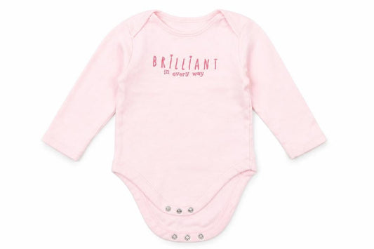 Front view of George Baby Pink Babygrow One-Piece, size 9-12, Months