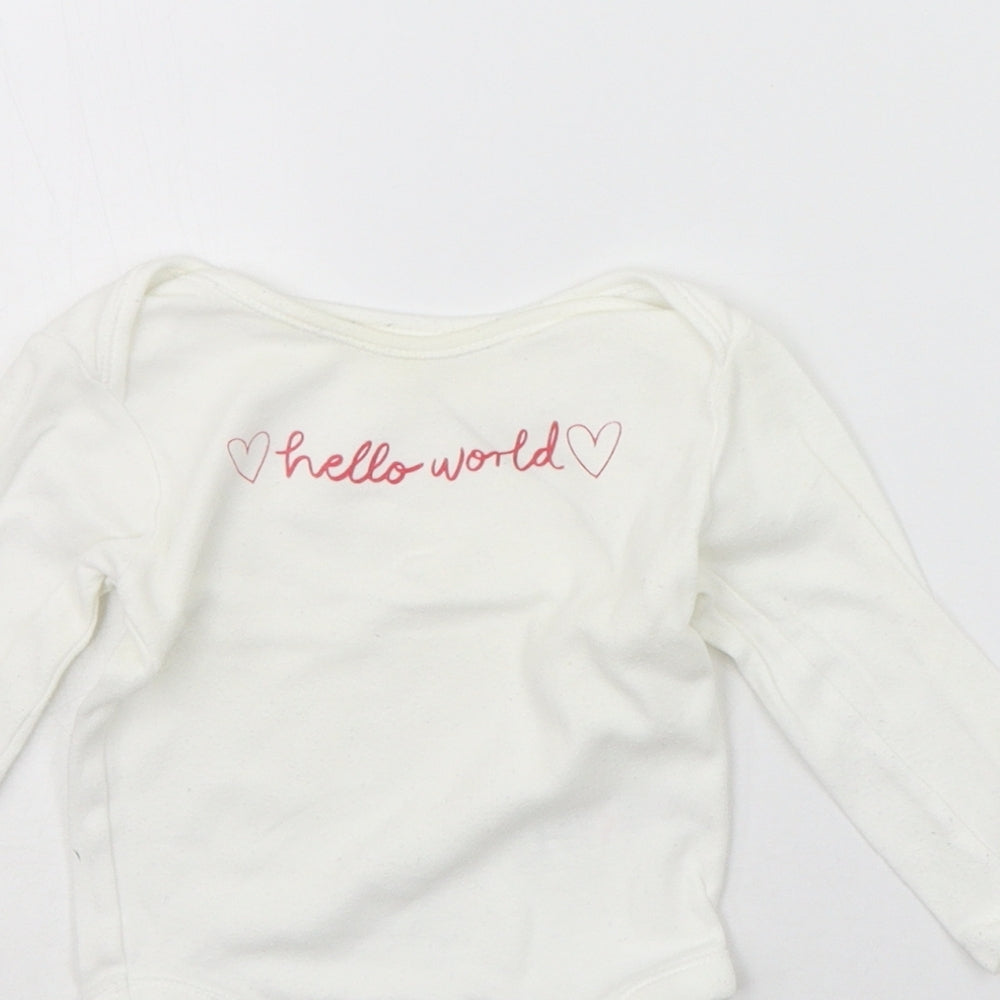 George Baby White   Babygrow One-Piece Size 9-12 Months
