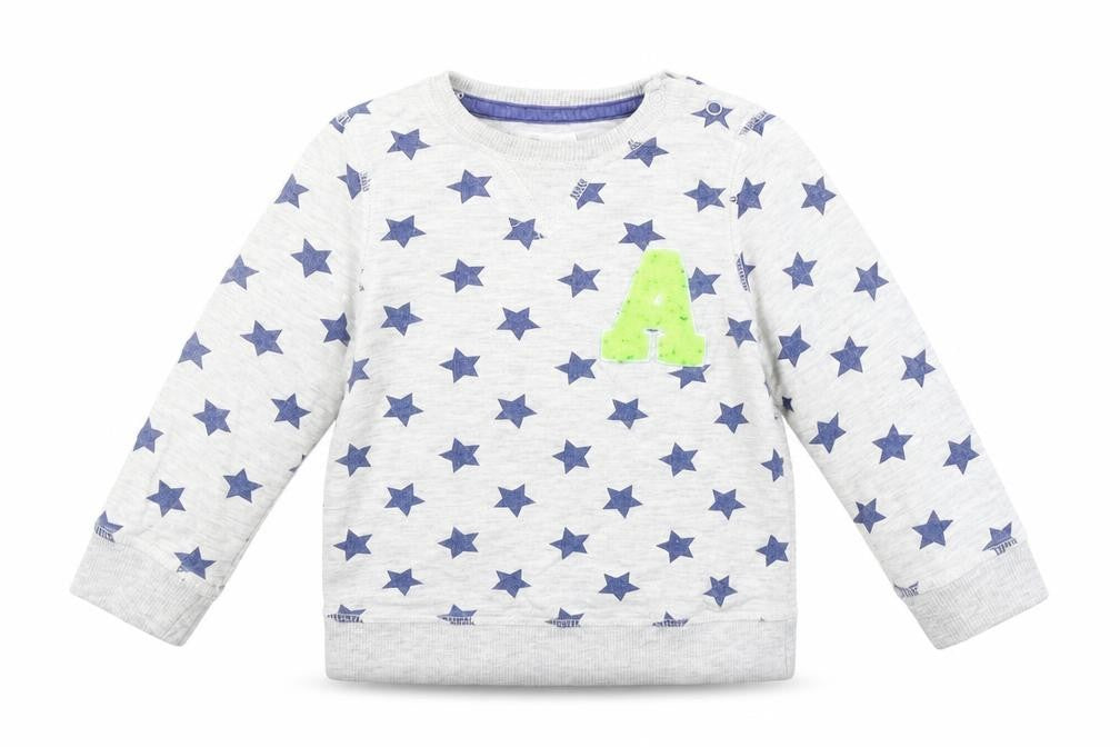 Front view of Pep&Co Baby Grey Geometric jumper, size 18-24, Months
