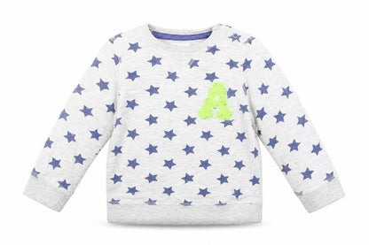 Front view of Pep&Co Baby Grey Geometric jumper, size 18-24, Months