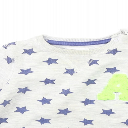 pep&CO Baby Grey Geometric  Pullover Jumper Size 18-24 Months