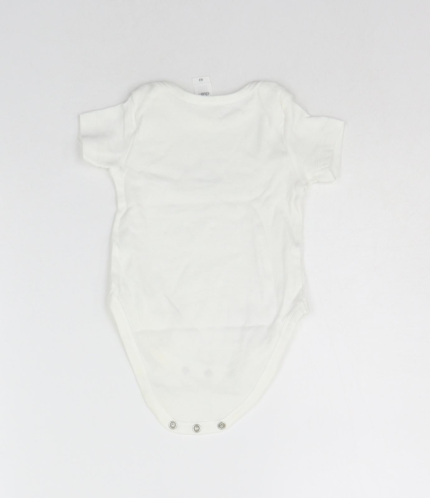 BABY CLUB  Baby White   Babygrow One-Piece Size 3-6 Months