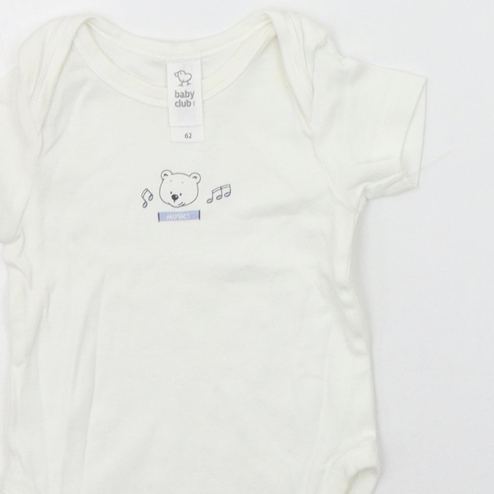 BABY CLUB  Baby White   Babygrow One-Piece Size 3-6 Months