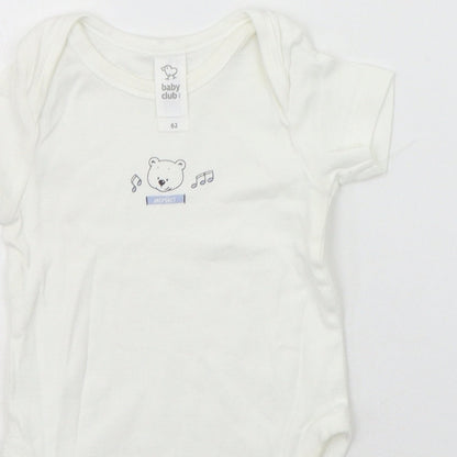 BABY CLUB  Baby White   Babygrow One-Piece Size 3-6 Months