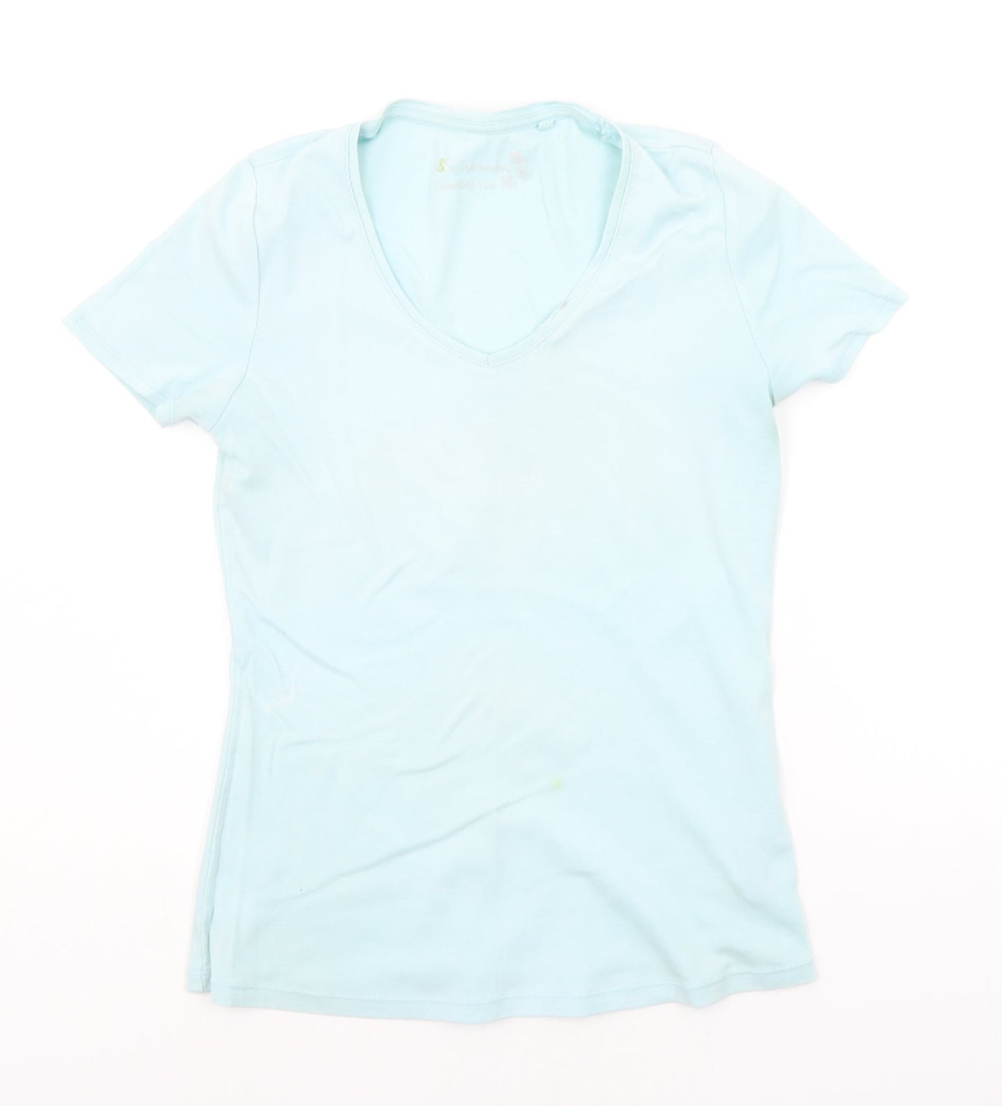 Womens UK Size 10 Marks and Spencer Green Basic T-Shirt