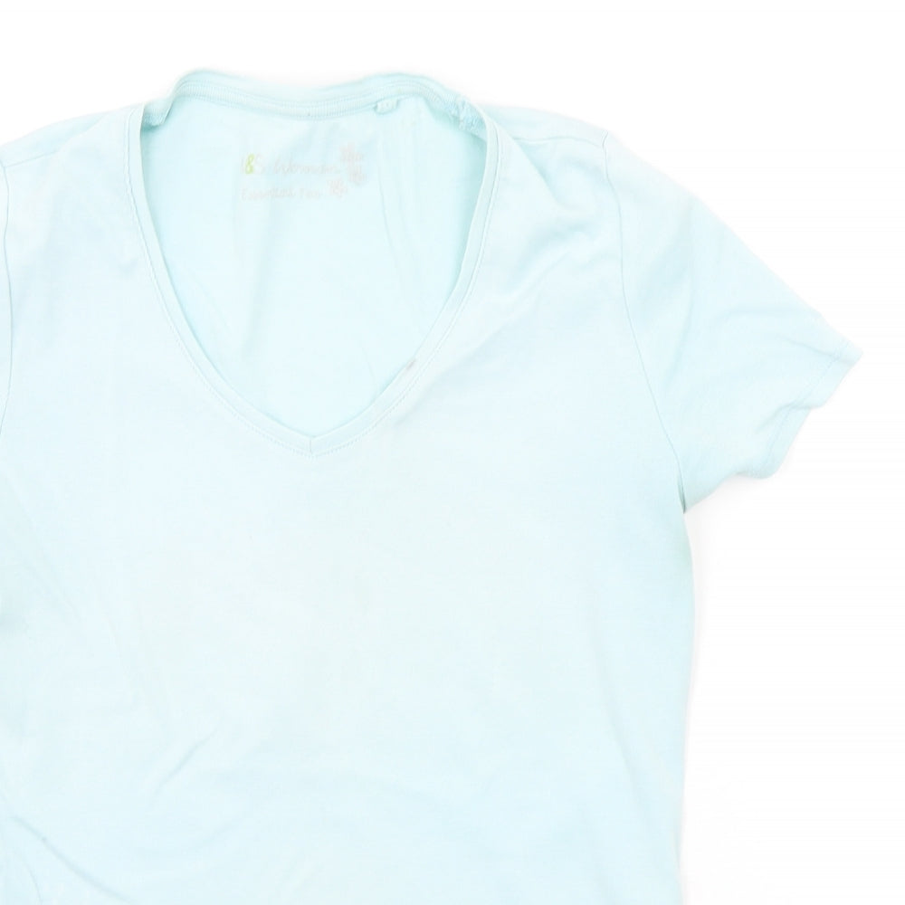 Womens UK Size 10 Marks and Spencer Green Basic T-Shirt