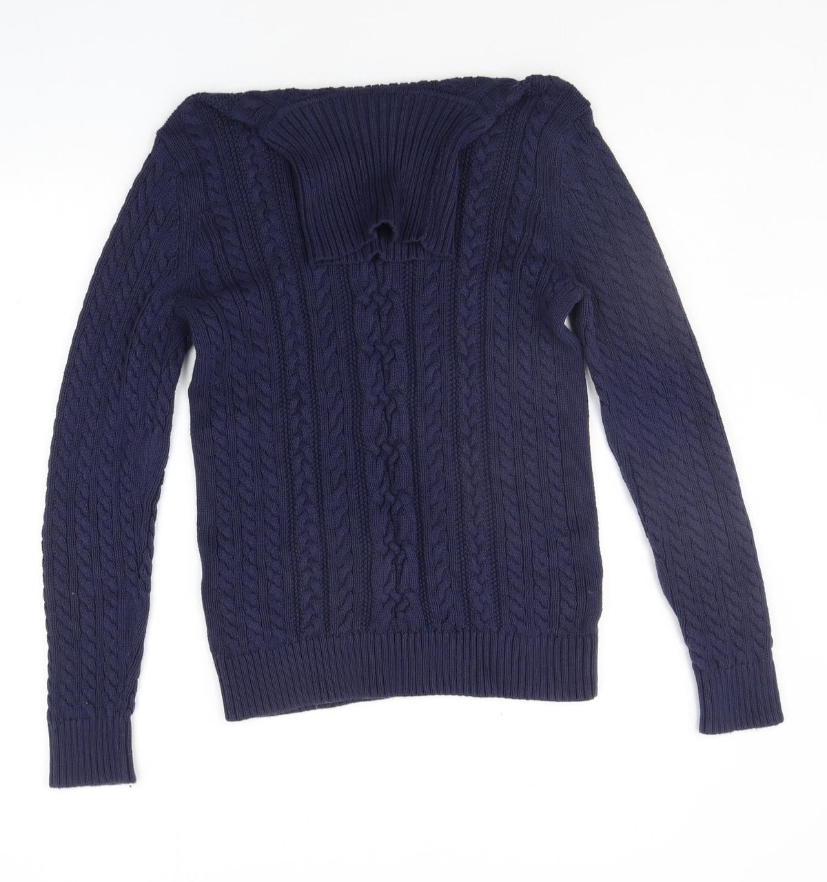 Back view of Amazon women’s blue jumper, size S