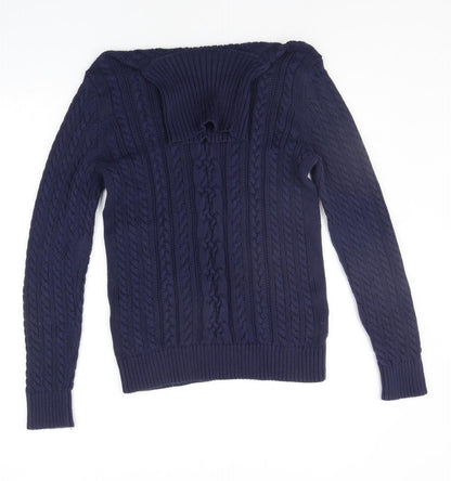 Back view of Amazon women’s blue jumper, size S