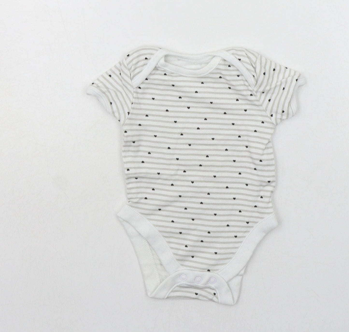 George Baby Grey Striped  Babygrow One-Piece Size 3-6 Months