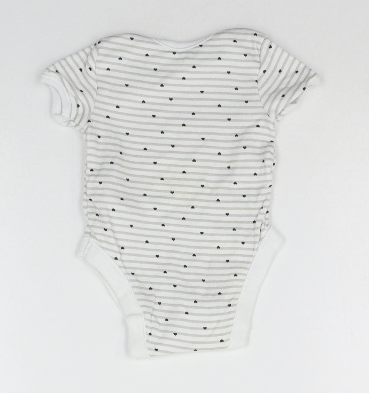 George Baby Grey Striped  Babygrow One-Piece Size 3-6 Months