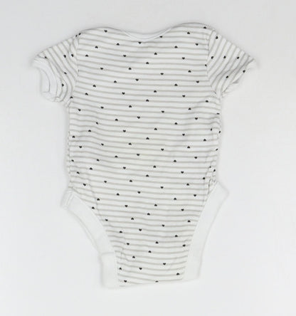 George Baby Grey Striped  Babygrow One-Piece Size 3-6 Months