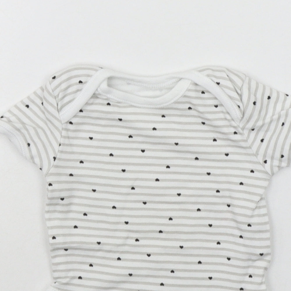 George Baby Grey Striped  Babygrow One-Piece Size 3-6 Months
