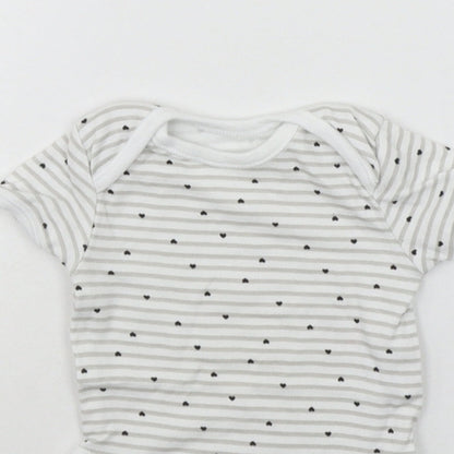 George Baby Grey Striped  Babygrow One-Piece Size 3-6 Months