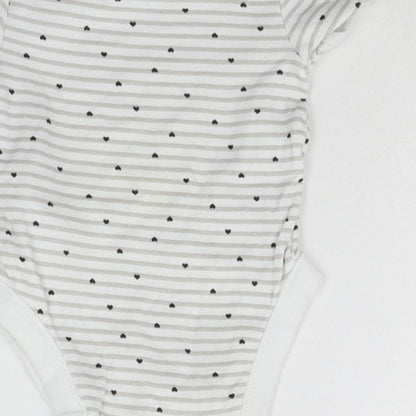 George Baby Grey Striped  Babygrow One-Piece Size 3-6 Months