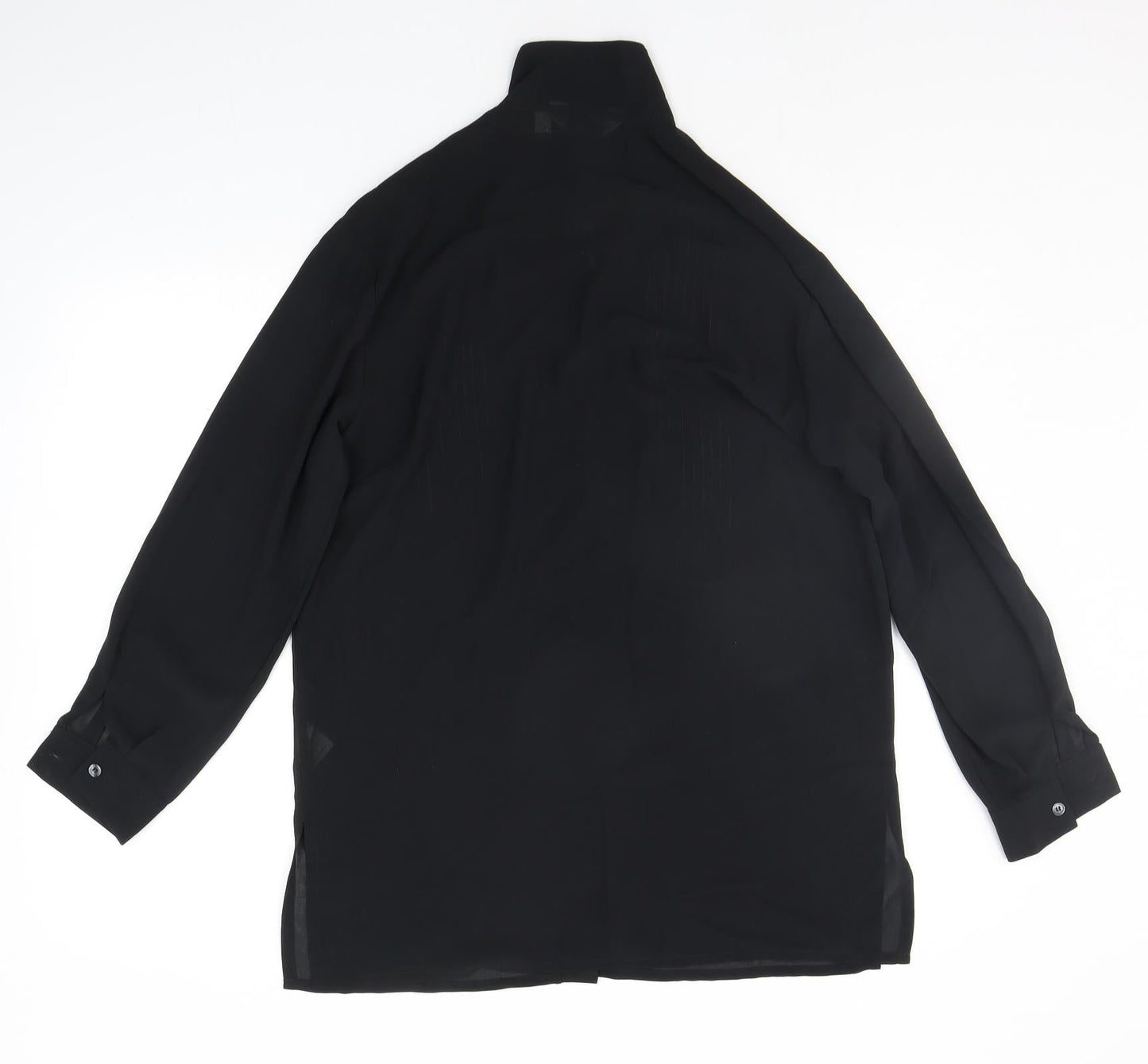 Womens UK Size 8 NEXT Black Basic Button-Up