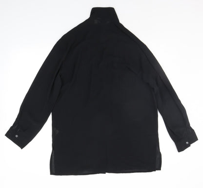 Womens UK Size 8 NEXT Black Basic Button-Up