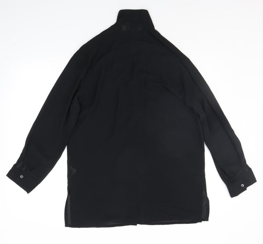 Womens UK Size 8 NEXT Black Basic Button-Up