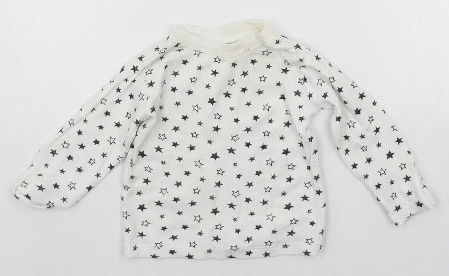 George Baby White Geometric  Basic T-Shirt Size 3-6 Months  - Stars