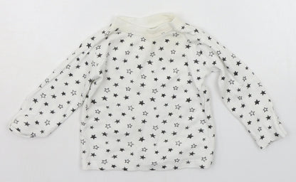 George Baby White Geometric  Basic T-Shirt Size 3-6 Months  - Stars