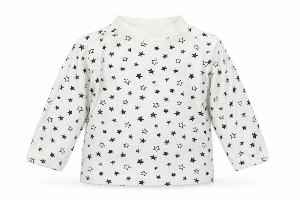 Front view of George Baby White Geometric Basic T-Shirt, size 3-6, Months - Stars
