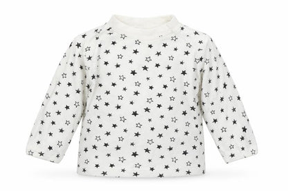 Front view of George Baby White Geometric Basic T-Shirt, size 3-6, Months - Stars