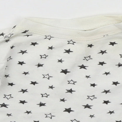 George Baby White Geometric  Basic T-Shirt Size 3-6 Months  - Stars