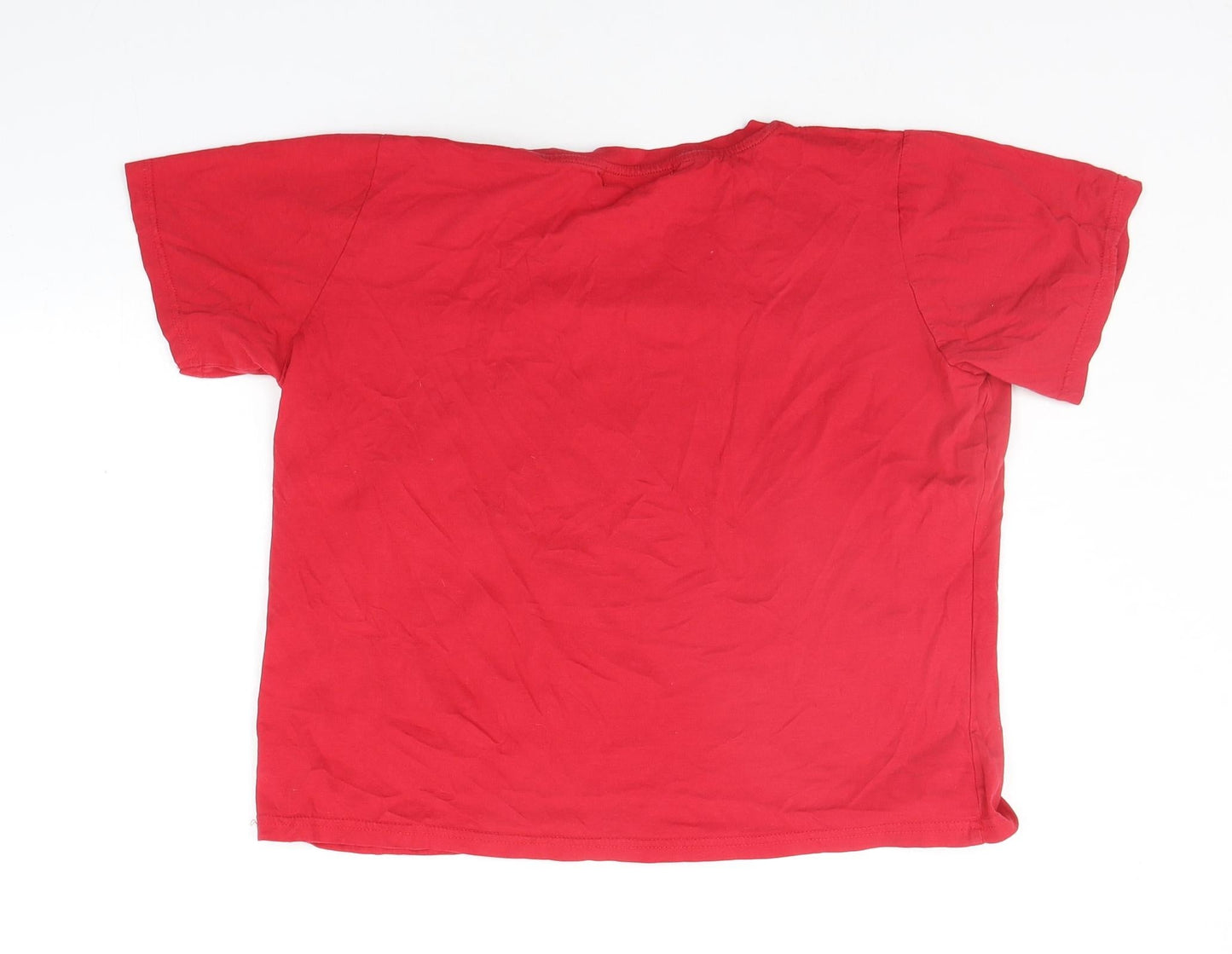 Womens UK Size L Preworn Red Basic T-Shirt