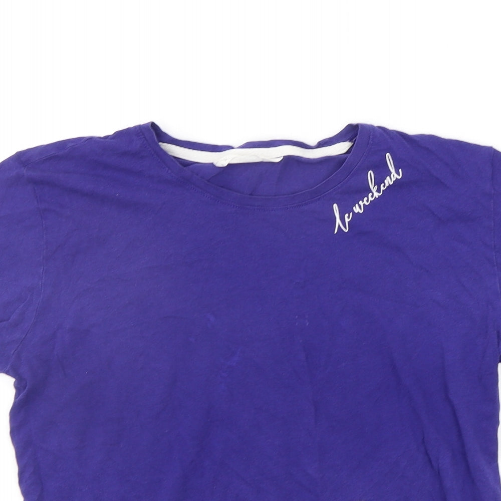 Womens UK Size 8 Marks and Spencer Purple Basic T-Shirt