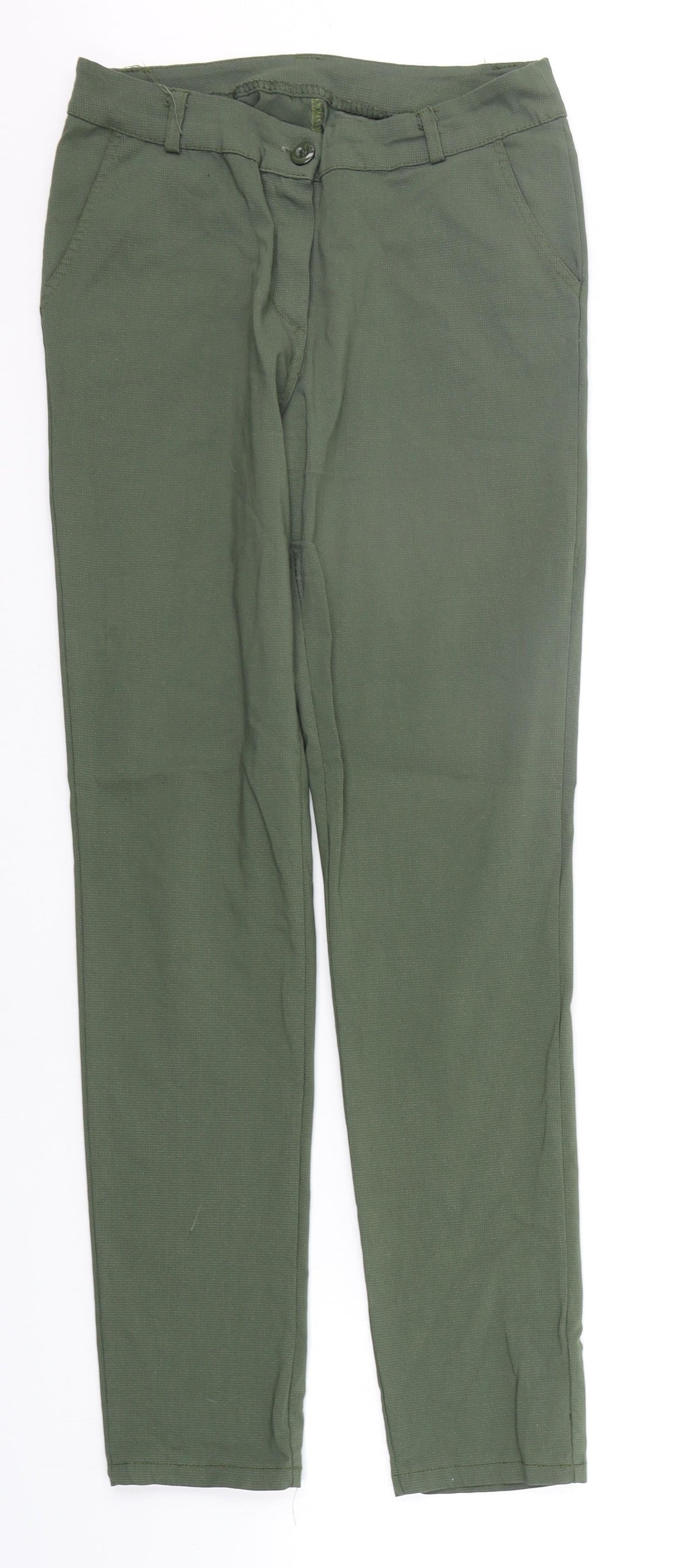 Womens UK Size L Preworn Regular Fit  Green Trousers