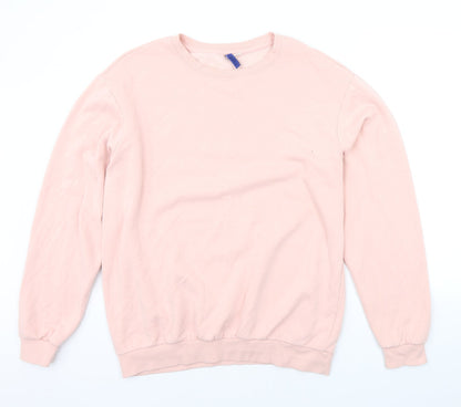 Womens UK Size M Divided Pink Pullover Jumper