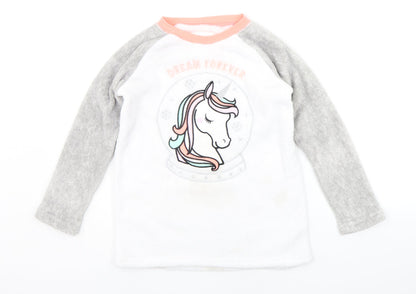 Primark Girls White   Pullover Jumper Size 11-12 Years  - Unicorn