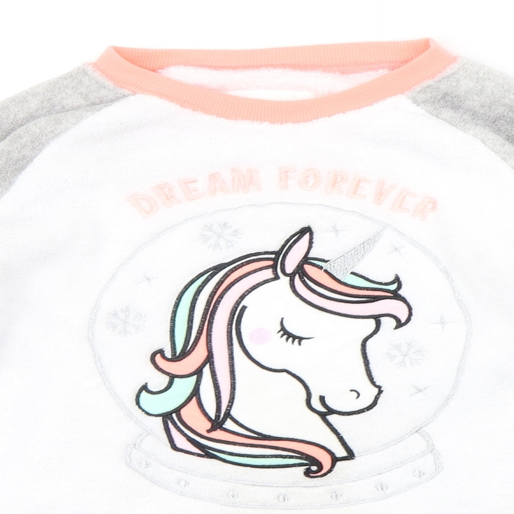 Primark Girls White   Pullover Jumper Size 11-12 Years  - Unicorn